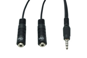 3.5mm 4 Pole Y Gaming/ Audio Cable- Black