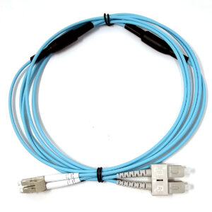 Fiber LC-SC Multi Mode OM4 3.0mm Duplex LSZH Aqua Jacket ARMORED