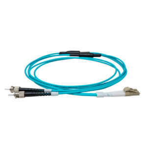 Fiber LC-ST Multi-Mode OM3 3.0mm Duplex LSZH Aqua Jacket ARMORED